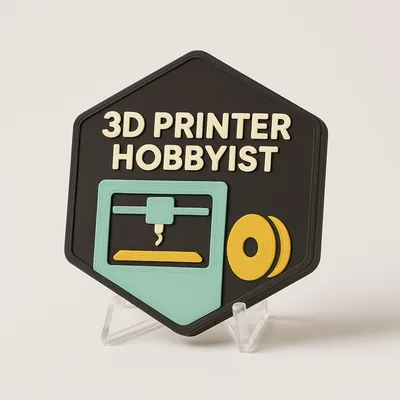3D Printer Hobbyist magnetic 3D-printed achievement badge