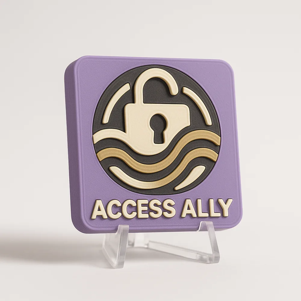 Access Ally magnetic 3D-printed achievement badge