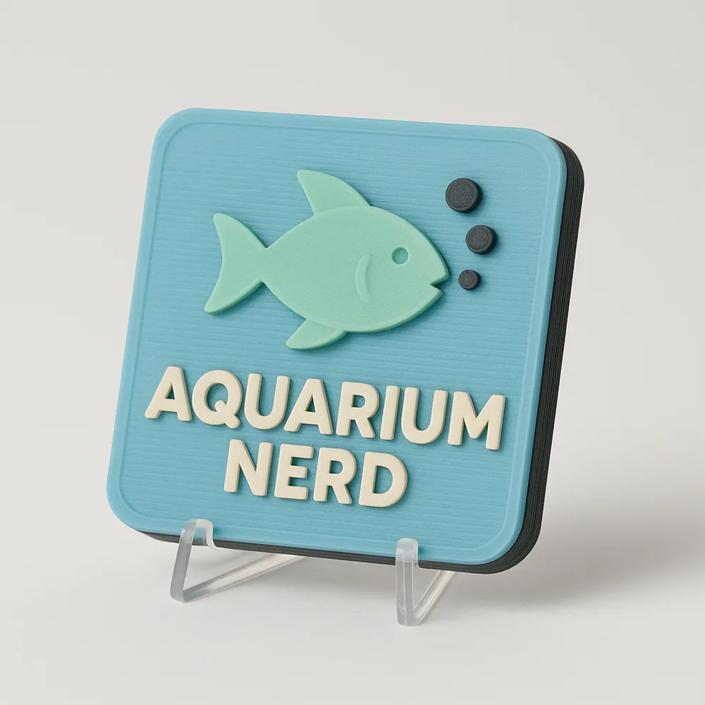 Aquarium Nerd magnetic 3D-printed achievement badge