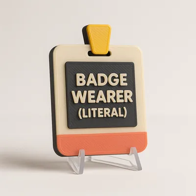 Badge Wearer (Literal) magnetic 3D-printed achievement badge