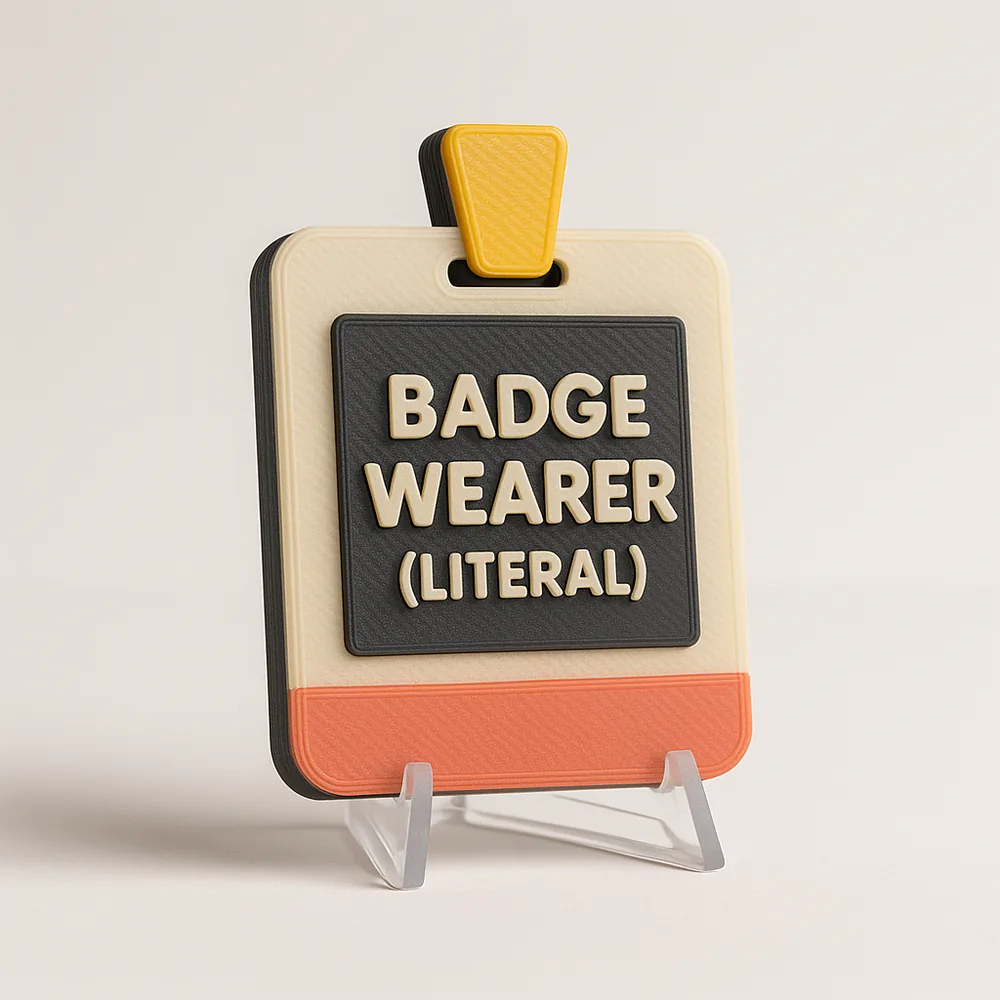 Badge Wearer (Literal) magnetic 3D-printed achievement badge