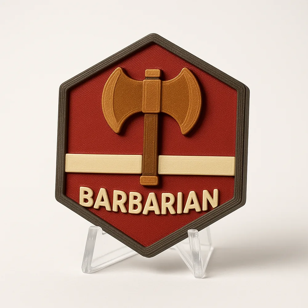 Barbarian magnetic 3D-printed achievement badge