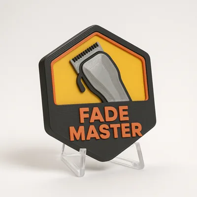 Barber - Fade Master magnetic 3D-printed achievement badge