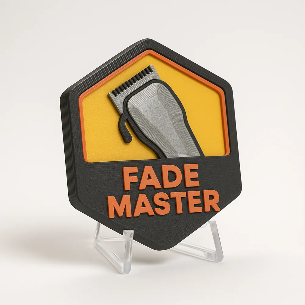 Barber - Fade Master magnetic 3D-printed achievement badge