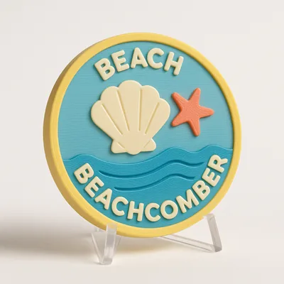 Beach Beachcomber magnetic 3D-printed achievement badge