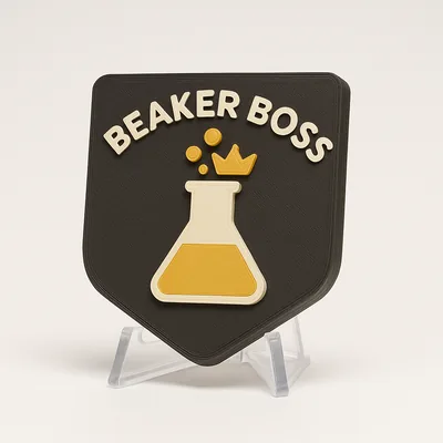 Beaker Boss magnetic 3D-printed achievement badge