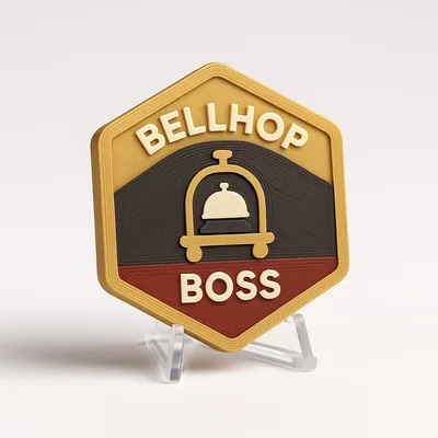 Bellhop Boss magnetic 3D-printed achievement badge