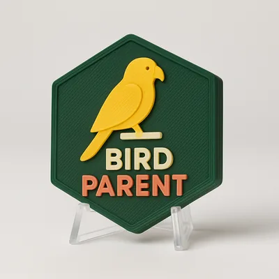 Bird Parent magnetic 3D-printed achievement badge