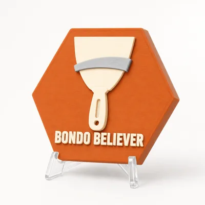 Bondo Believer magnetic 3D-printed achievement badge