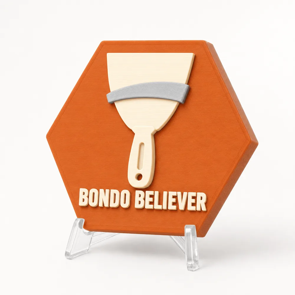 Bondo Believer magnetic 3D-printed achievement badge