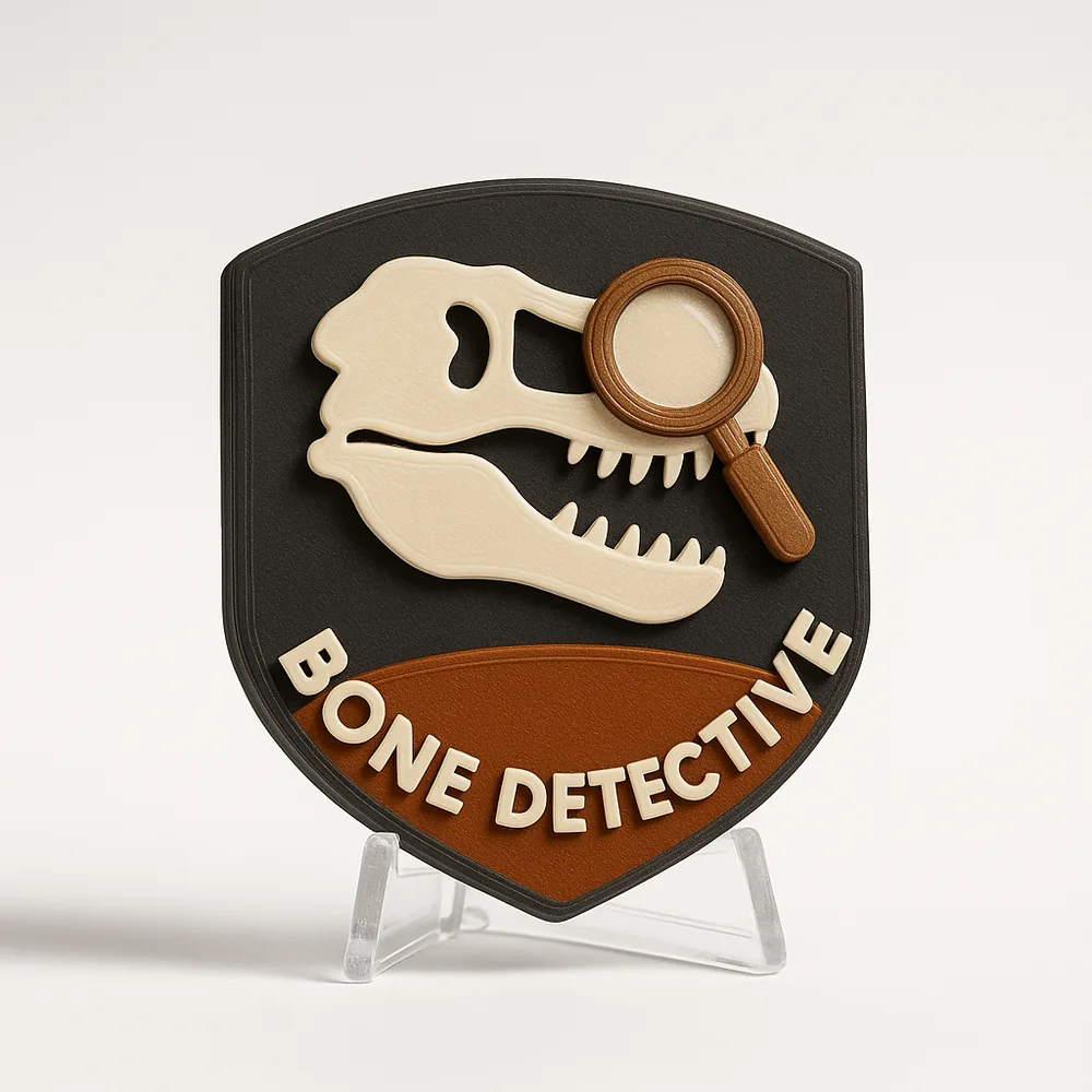Bone Detective magnetic 3D-printed achievement badge