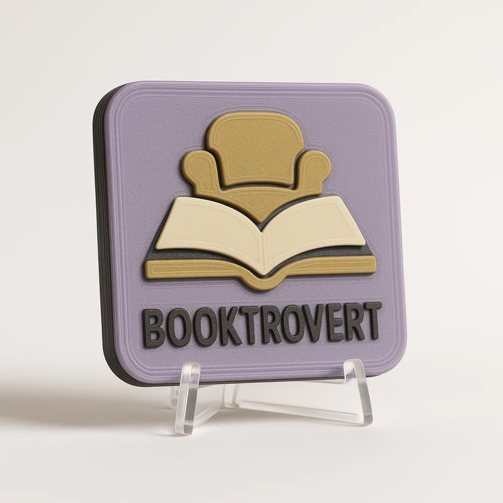 Booktrovert magnetic 3D-printed achievement badge