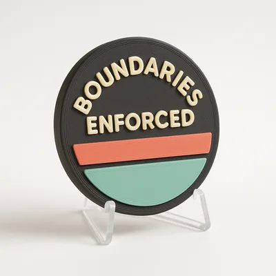 Boundaries Enforced magnetic 3D-printed achievement badge