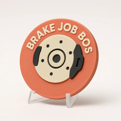 Brake Job Boss magnetic 3D-printed achievement badge