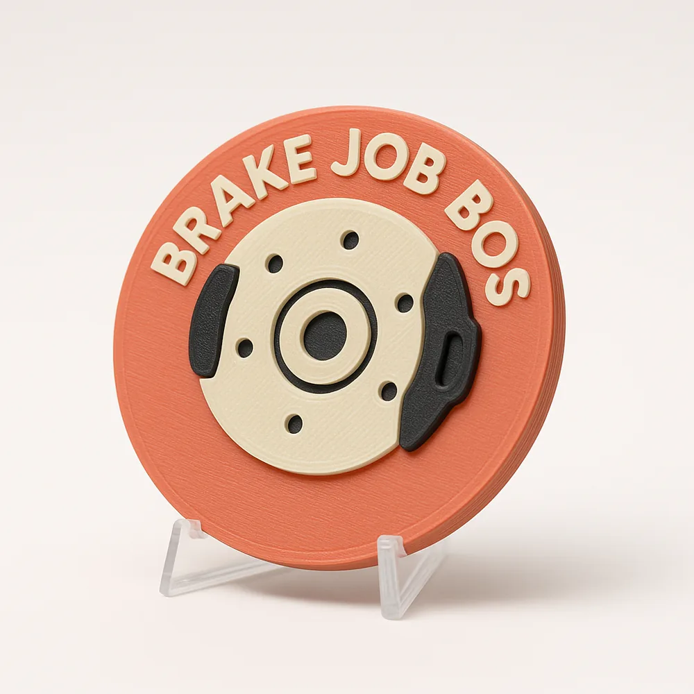 Brake Job Boss magnetic 3D-printed achievement badge