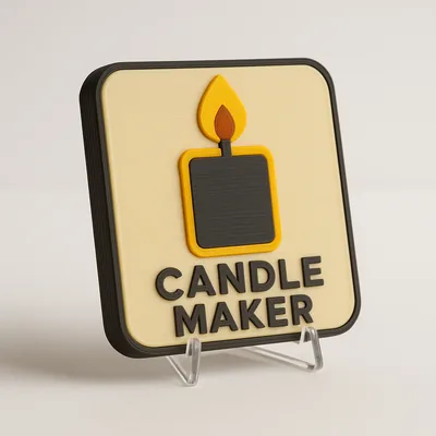 Candle Maker magnetic 3D-printed achievement badge
