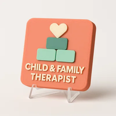 Child & Family Therapist magnetic 3D-printed achievement badge