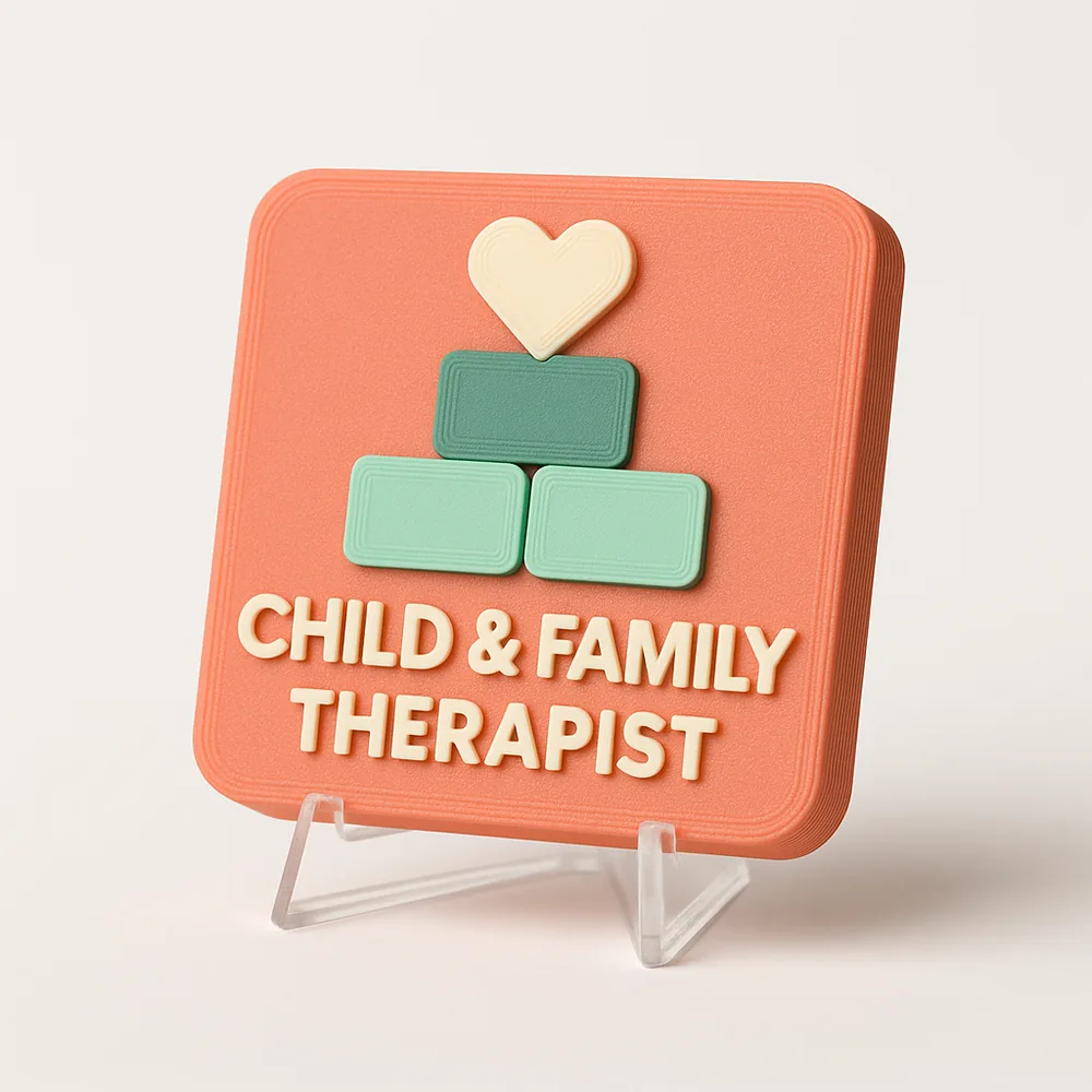 Child & Family Therapist magnetic 3D-printed achievement badge