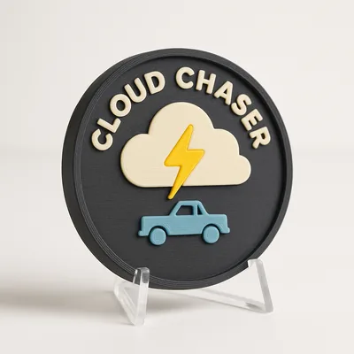 Cloud Chaser magnetic 3D-printed achievement badge