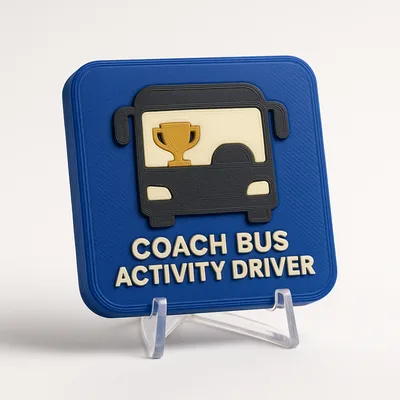 Coach Bus / Activity Driver magnetic 3D-printed achievement badge
