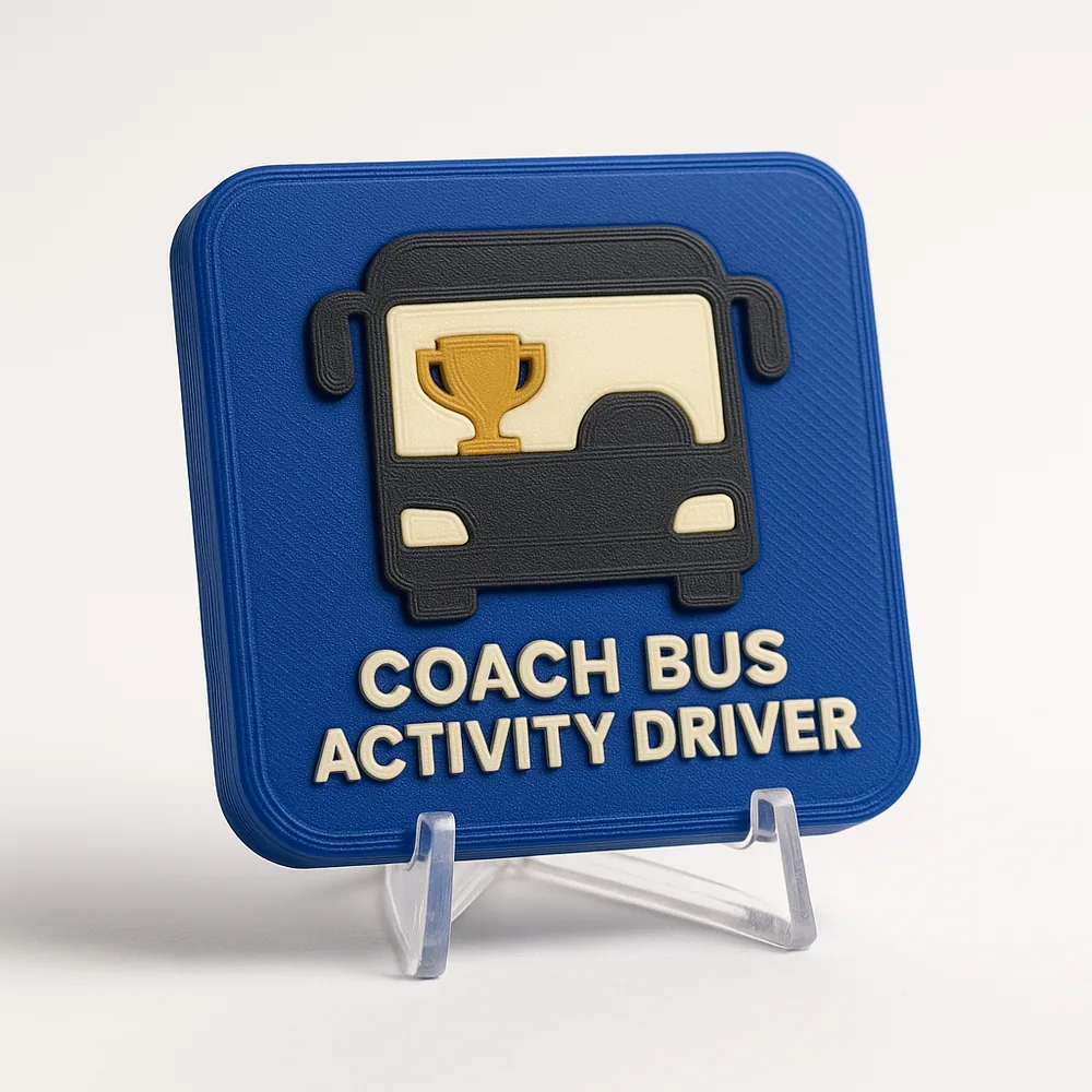 Coach Bus / Activity Driver magnetic 3D-printed achievement badge