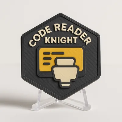 Code Reader Knight magnetic 3D-printed achievement badge