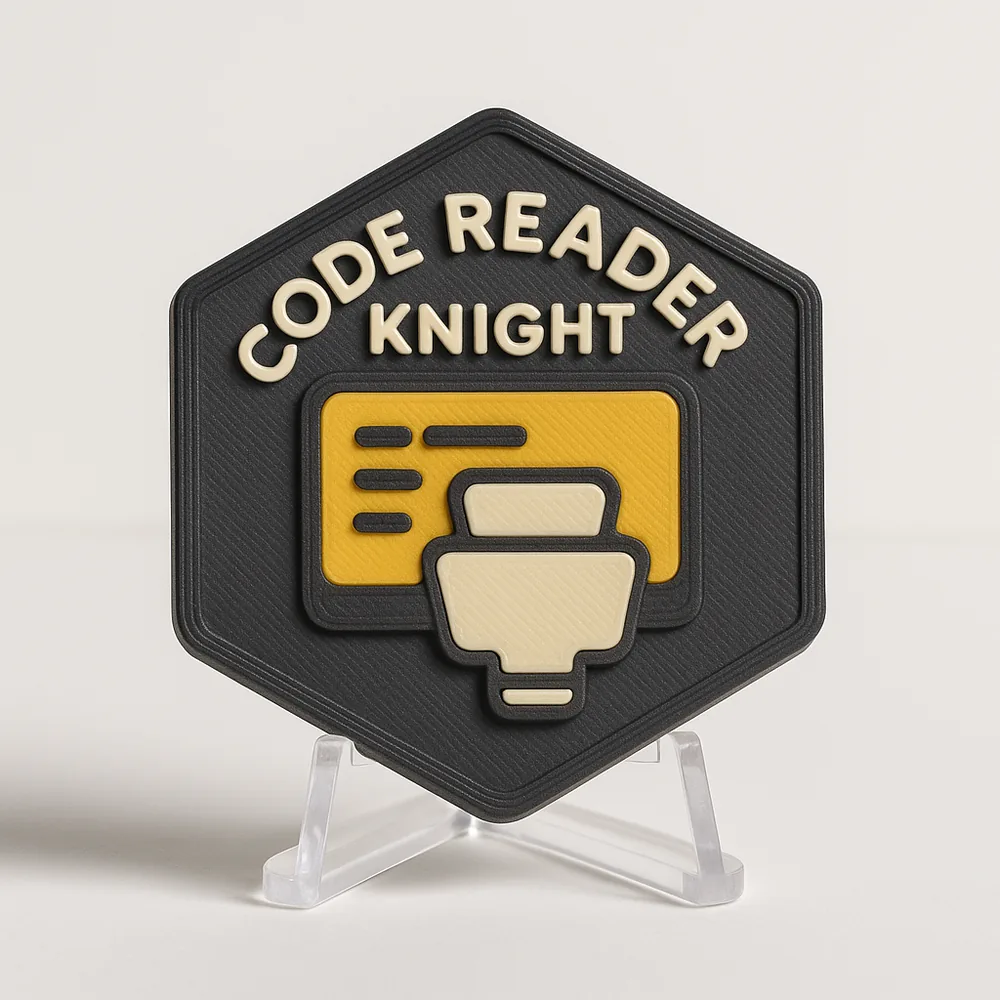 Code Reader Knight magnetic 3D-printed achievement badge