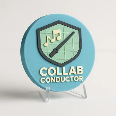 Collab Conductor magnetic 3D-printed achievement badge