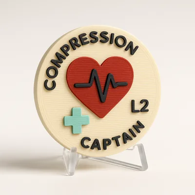 Compression Captain magnetic 3D-printed achievement badge