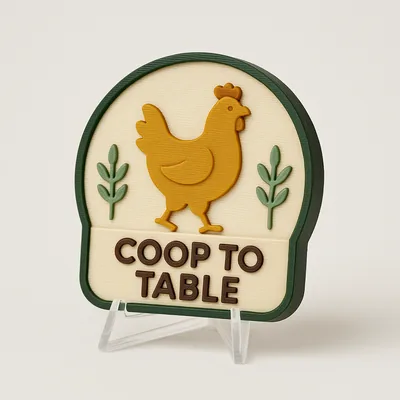 Coop to Table magnetic 3D-printed achievement badge