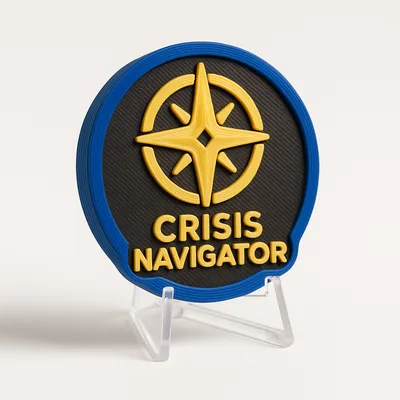 Crisis Navigator magnetic 3D-printed achievement badge