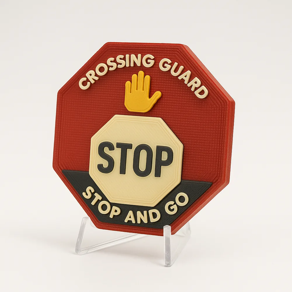 Crossing Guard - Stop and Go magnetic 3D-printed achievement badge
