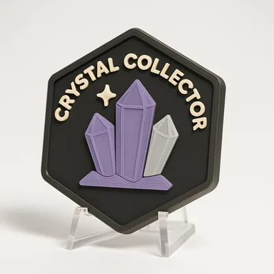 Crystal Collector magnetic 3D-printed achievement badge