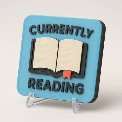 Currently Reading magnetic 3D-printed achievement badge