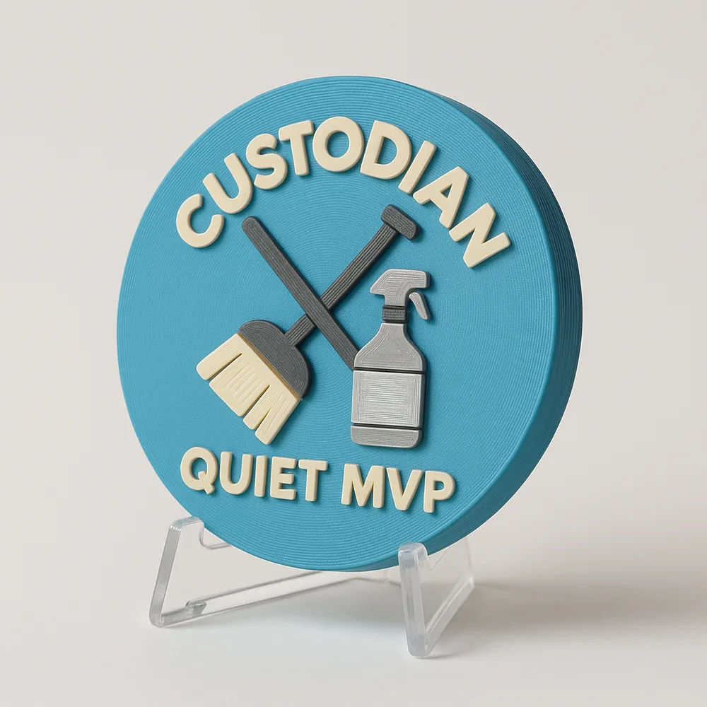 Custodian - Quiet MVP magnetic 3D-printed achievement badge
