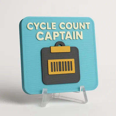 Cycle Count Captain magnetic 3D-printed achievement badge