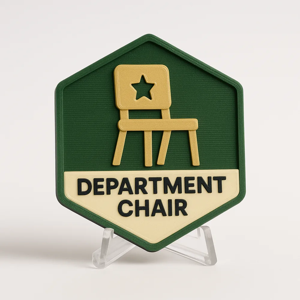 Department Chair magnetic 3D-printed achievement badge