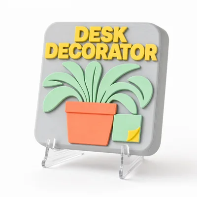 DESK DECORATOR magnetic 3D-printed achievement badge