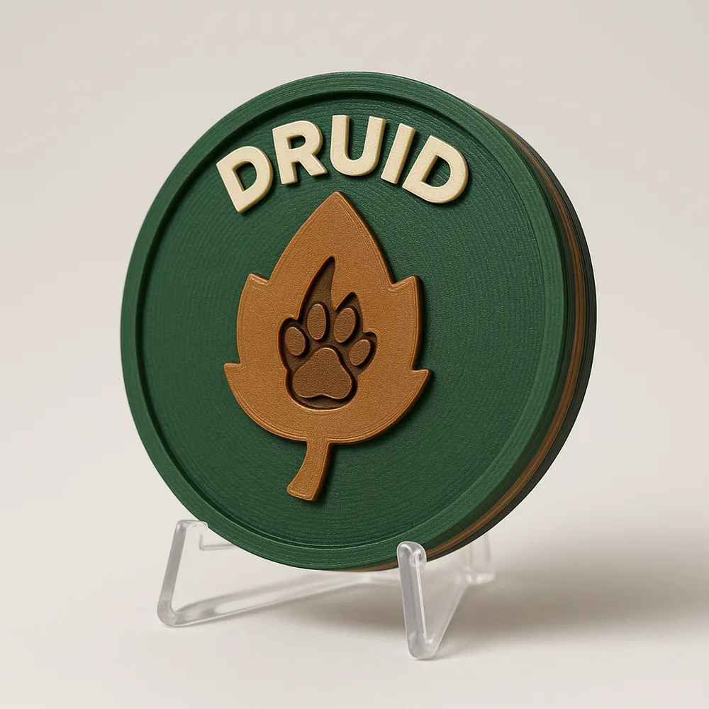 Druid magnetic 3D-printed achievement badge