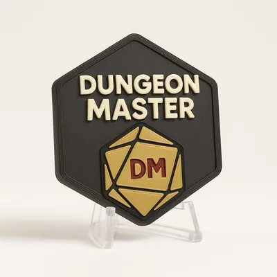Dungeon Master magnetic 3D-printed achievement badge