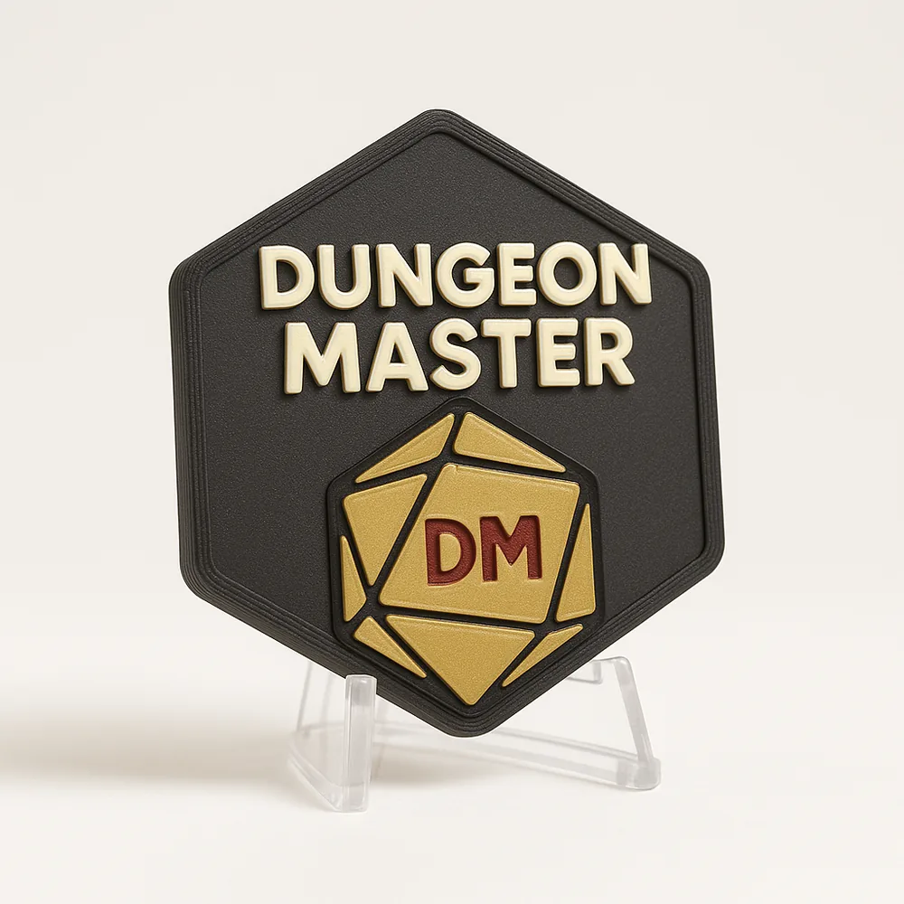 Dungeon Master magnetic 3D-printed achievement badge