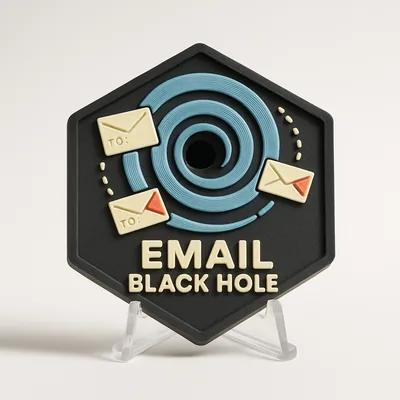 Email Black Hole magnetic 3D-printed achievement badge