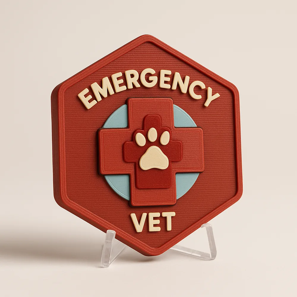 Emergency Vet magnetic 3D-printed achievement badge