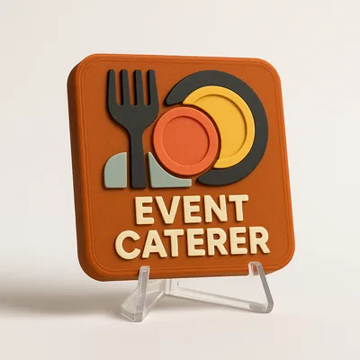 Event Caterer magnetic 3D-printed achievement badge