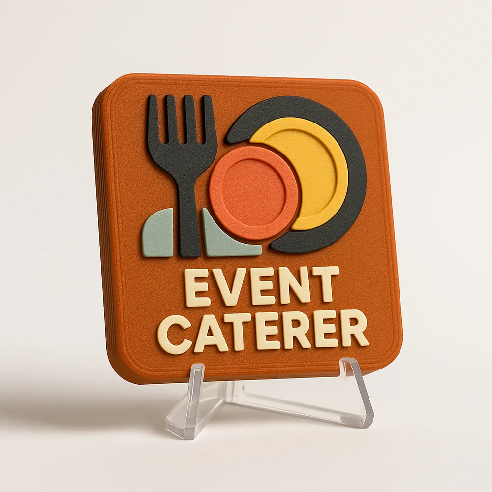 Event Caterer magnetic 3D-printed achievement badge
