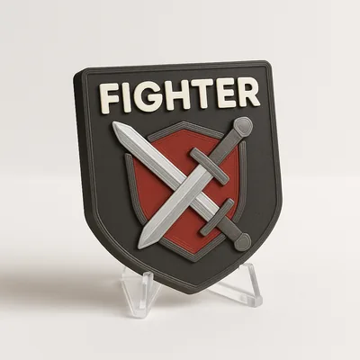 Fighter magnetic 3D-printed achievement badge
