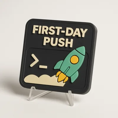 First-Day Push magnetic 3D-printed achievement badge