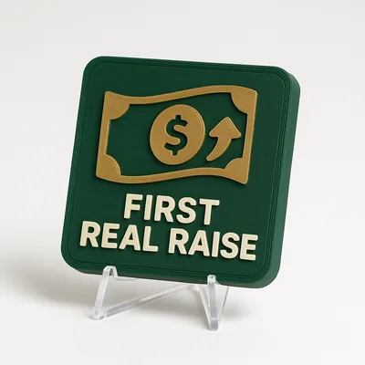 First Real Raise magnetic 3D-printed achievement badge