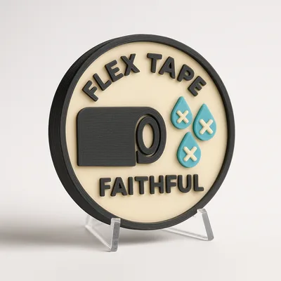 Flex Tape Faithful magnetic 3D-printed achievement badge