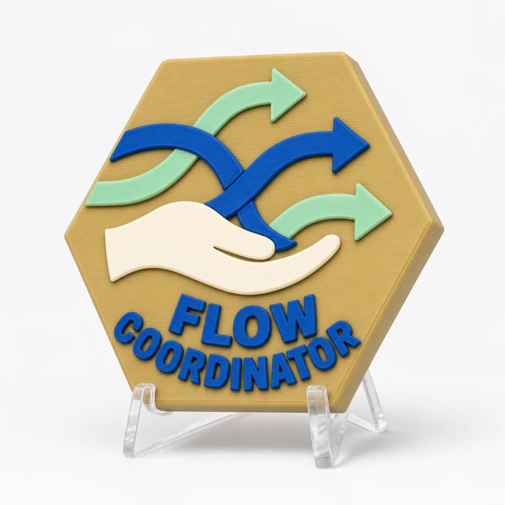 FLOW COORDINATOR magnetic 3D-printed achievement badge